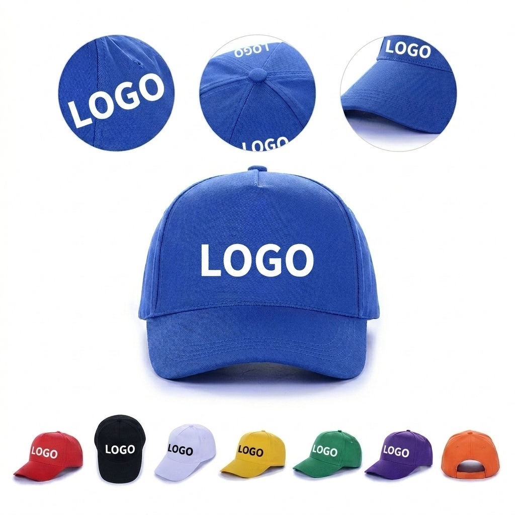 Polyester Structured Baseball Cap for Adults with Adjustable Hook & Loop Strap