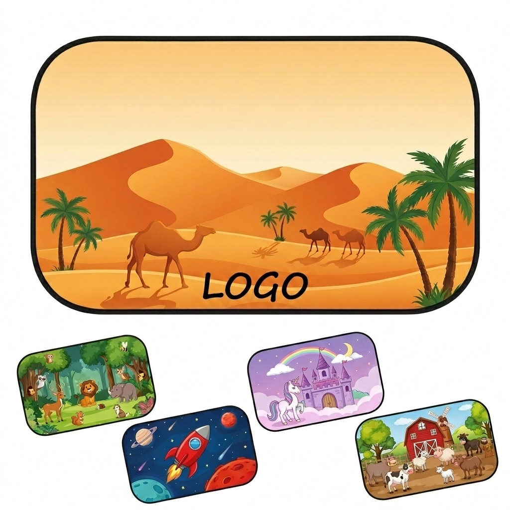 4-Piece Kids' Themed Car Window Shade Set with Fun Designs