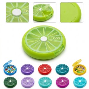 Vibrant 10-Slot Weekly Pill Organizer with Removable Lids