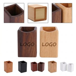 Rectangular Wooden Desktop Organizer with Multi-Compartment Design