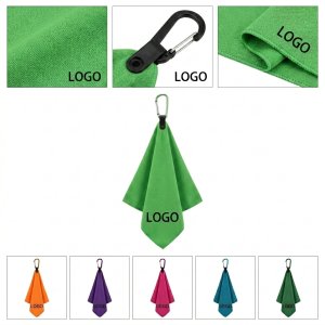 Microfiber Lens & Screen Cleaning Cloth with Carabiner Keychain Clip